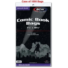Case of 1000 BCW Silver Age Comic Book Poly Bags - 7 1/8 X 10 1/2 -Archival Safe picture