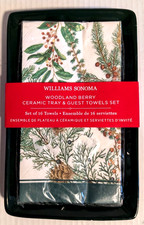Williams Sonoma Guest Towels & Ceramic Tray Set Woodland Berry - 16 Paper Towels picture
