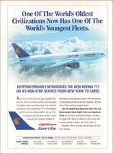1997 EGYPTAIR BOEING 777 INTRO ad airways airlines NEW YORK JFK to CAIRO picture