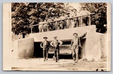 RPPC View of Bridge with Men, Elmira NY Area, Early 1900s Real Photo Postcard picture