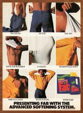 1987 Fab Detergent Vintage Print Ad/Poster 80s Clothes Fashion Art Décor Retro  picture