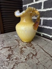 Fenton honey amber cased glass bubble optic pitcher, vintage 1960s picture