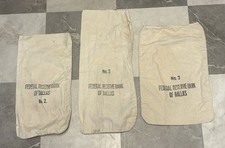 Vintage EMPTY No. 2 & Two No. 3 Federal Reserve Bank Of Dallas Bank Bags~ Canvas picture