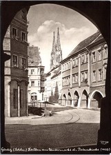 Görlitz Germany View Through Archway Untermarkt Real Photo RPPC Postcard picture
