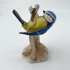 GOEBEL Hand Painted Blue Titmouse Bird Figurine West Germany picture