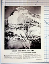 1937 Nanda Devi Himalayan Climb Article Magazine Pages Anglo-American Expedition picture