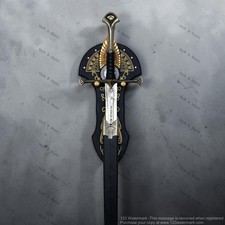 Anduril Narsil Sword King Elessar Replica Lord of the Rings w Premium Wall Mount picture