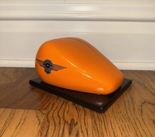 Hallmark 2015 Harley Davidson Orange Gas Tank Business Card Holder Desk Decor picture