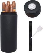 AMANCY Popular Cedar Wood Lined Portable Travel Leather Cigar Humidor picture