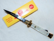 Kissing Crane Classic Genuine Pearl Handle Folding Dagger Pocket Knife - NEW picture