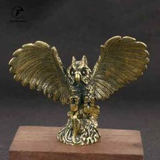 Solid Brass Owl Figurine Miniature Tea Pet Arts Crafts Desktop Small Decoration picture