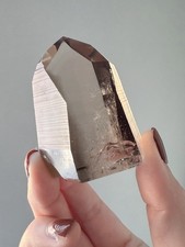 Semi-Polished Smoky Lemurian Quartz Point Tower | Rainbow & Lemurian Striations picture