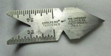 The American Caliper Co Fishtail Center Gauge 60° Tempered Steel USA Machinist picture