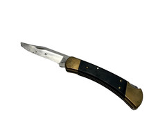 Vintage Buck 110 Folding Hunter Knife USA Lockback Pocket Hunting Knives Sheath. picture