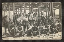 RPPC Steelworkers at Construction Site, Milwaukee WI Real Photo Postcard 1909 picture