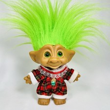 Vintage Ace novelty Treasure Troll Plaid Peek a boo outfit Excellent Lucky Retro picture