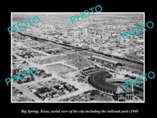 Big Springs Texas Aerial View City & Railroad c1940 Old Large Historic Photo picture