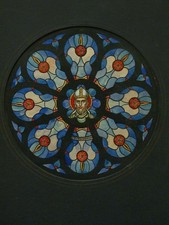 Photo:St Stanislaus Stained Glass Rose Window Design 1900s Portrait Bust picture