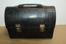 Vintage Aladdin Industries Vintage 1950's Black Dome Lunchbox No Thermos picture