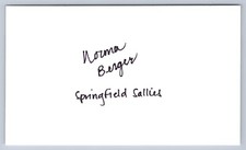 Norma Berger hand signed Index Card - Baseball - AAGPL - Springfield Sallies picture