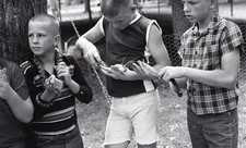 sl47 Negative 1960's California Boys with Snakes Reptiles 268a picture