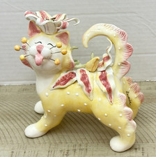 Amy Lacombe WhimsiClay Lily Garden Cat Figurine 2004 Willitts Designs #86183 Ret picture