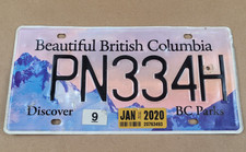 Beautiful British Columbia Canada Discover BC Parks License Plate PN334H picture