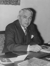 Portrait of French archaeologist Andre Parrot at his desk 1968 OLD PHOTO picture