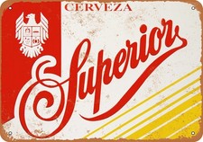 Retro Superior Cerveza Vintage Rusty Tin Metal Signs Home Décor 8x12  picture