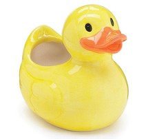 YELLOW DUCK CERAMIC PLANTER picture