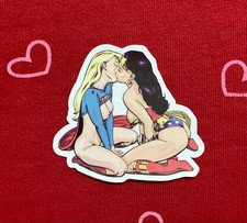 Sexy Wonder Woman & Supergirl Kissing Vinyl 3