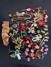Mixed Lot Vintage Christmas Chenille Pipe Cleaner Package Tie On Decor Gift Tags picture
