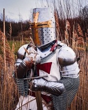 Medieval Templar Knight Full Body Set Armour Cosplay Halloween Suit Armor LARP. picture