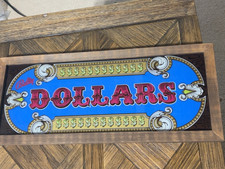 Vintage Bally's “Dollars” Casino / Coin-Op Gaming Advertising Sign, Framed, 21x9 picture