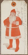Antique Department Store Headquarters Santa Christmas Gift Tag Advertising picture