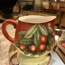 Limoges France Antique T&V Hand Painted “Crab Apple” Pitcher Porcelain 1892-1907 picture