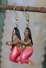 La Sirena Mermaid Earrings Alebrije by Ana Xuana Handmade Oaxaca Mexico Folk Art picture