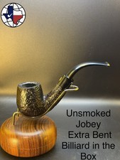 Vintage Unsmoked Jobey Shellmoor Extra Bent Billiard Tobacco Pipe In The Box picture