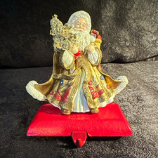 1999 Handcrafted  Santa Stocking Hanger 5