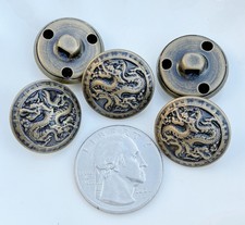 10pc Vintage Antiqued Brass Dragon Metal Shank Buttons Clothes Cardigan 3/4