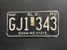 1981 MISSOURI LICENSE PLATE TRUCK MAY GJ1 343 picture