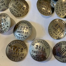 Vintage WEYERHAEUSER Timber Co  Badge Employee Identification 1930’s WA Lumber picture