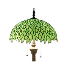 WERFACTORY Tiffany Floor Lamp Green Wisteria Stained Glass Standing Reading L... picture