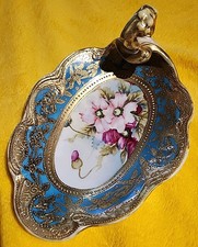 Old Noritake Antique One-Handed Candy Dish, Gold Trim, Unused Condition picture