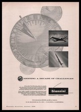 1956 G M Giannini Pasadena California P-80 Shooting Star Sundial Clock Print Ad picture