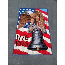 Vtg 1974 American Legend Bald Eagle Hanging Wall Rug picture