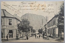 1908 Namsos Norway Street Scene O.C. Dahl Store Postcard 5 Ore Stamp Posted picture