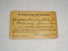 1955 Welcome Wagon Club International Iowa Rare Original Membership Card picture