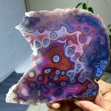 227G Natural Polished Warring States Red Agate slice  quartz Stone Healing picture