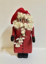 Mary Myers Hand Carved Santa Nutcracker Folk Art Signed #3 Made in 2000 picture